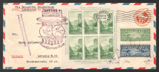 1936 (11 May) United States, Hindenburg airship airmail cover from New York to Leipzig, 1st flight to North America 'Lakehurst - Frankfurt' (Sieger 409 C, CV $50)
