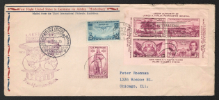 1936 (14 May) United States, Hindenburg airship airmail cover from New York to Chicago via Frankfurt, 1st flight to North America 'Lakehurst - Frankfurt' (Sieger 409 E, CV $80)