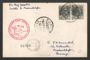 1930 (4 Jun) Spain, Graf Zeppelin airship airmail cover from Sevilla to Friedrichshafen, 1st Flight to South America 'Sevilla - Friedrichshafen' (Sieger 58 F, CV $540)