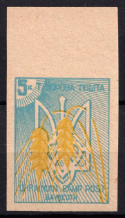 1949 5pf Bayreuth, Ukraine, DP Camp, Displaced Persons Camp (Wilhelm 9 B, IMPERFORATED, Only 400 Issued, Margin, CV $200, MNH)