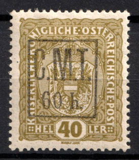 1919 60h on 40h Romanian Occupation of Kolomyia CMT, Ukraine (Black Overprint)