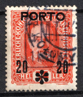 1919 1k20h on 20h on 54h Romanian Occupation of Kolomyia CMT, Ukraine (Violet Overprint, Canceled)