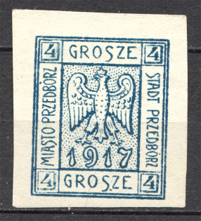 1917 Przedborz Poland Civil War 4 Gr (CV $240)