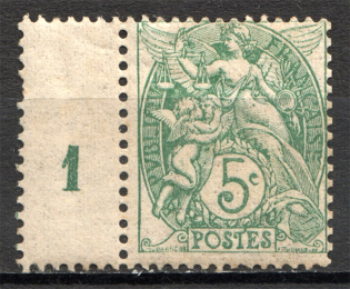 1900-17 France Control Number (MNH)