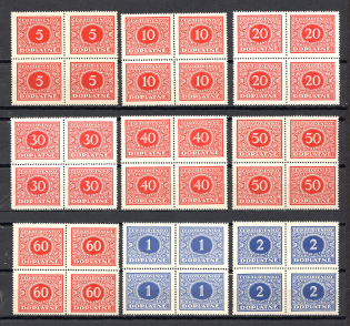 1928 Czechoslovakia Blocks of Four (2 Scans, CV $15, Full Set, MNH)