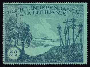1915 25c For the Independence of Lithuania, Issued in Switzerland