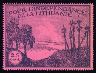 1915 25c For the Independence of Lithuania, Issued in Switzerland