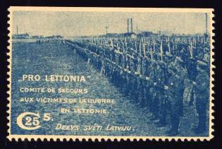 1916 25c Committee to Help Victims of the War in Latvia, Issued Latvian Committee 'Pro Lettonia'