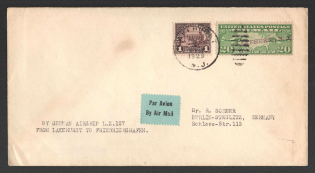 1929 (31 Aug) United States, Graf Zeppelin airship airmail cover from Lakehurst to Berlin, 1st Round the World flight 'Lakehurst - Friedrichshafen' (Sieger 28 A)