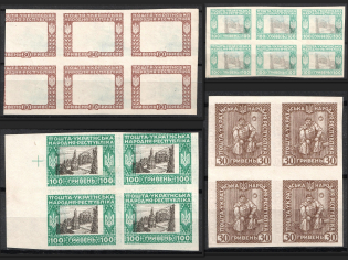 1920 Ukrainian People's Republic, Ukraine, Blocks (Print Errors, MNH)