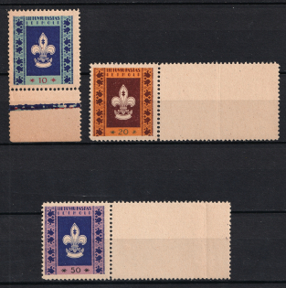 1946 Detmold, Lithuania, Baltic DP Camp, Displaced Persons Camp (Wilhelm 1 A - 3 A, Margins, Full Set, CV $70, MNH)