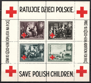 1946 Hellbrunn (Salzburg), Poland, DP Camp, Displaced Persons Camp, Souvenir Sheet (Wilhelm Bl. 1 A, CV $90)