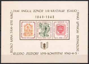 1946 Seedorf (Zeven), Lithuania, Baltic DP Camp, Displaced Persons Camp, Souvenir Sheet (Wilhelm Bl. 1, CV $260, MNH)