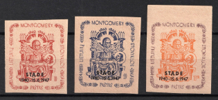 1947 Stade, Montgomery Inscription, Lithuania, Baltic DP Camp, Displaced Persons Camp (Wilhelm 4 B - 6 B, Full Set, CV $310, MNH)