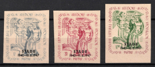 1947 Stade, Seedorf Inscription, Lithuania, Baltic DP Camp, Displaced Persons Camp (Wilhelm 7 B - 9 B, Full Set, CV $310, MNH)