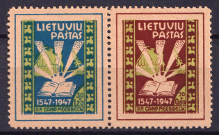 1947 Meerbeck, Lithuania, Baltic DP Camp, Displaced Persons Camp, Se-tenant (Wilhelm W 1 A, CV $90, MNH)