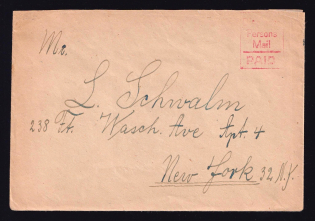 1947-49 Germany, Foreign Countries DP Camp, Displaced Persons Camp, Cover to New York