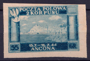 1945 55gr Barletta - Trani, Polish II Corps in Italy, Poland, DP Camp, Displaced Persons Camp (Wilhelm 2 I B, CV $130, MNH)