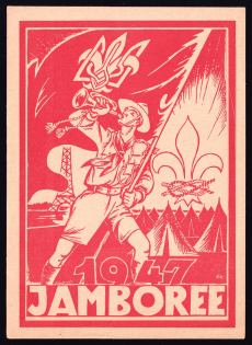 1948 Munich, Scouts Plast, Ukraine, DP Camp, Displaced Persons Camp, Jamboree in Musso, Postcard