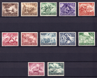 1943 Third Reich, Wehrmacht, Germany (Mi. 831 - 842, Full Set, CV $30, MNH)