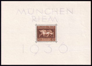 1936 Third Reich, Germany, Souvenir Sheet (Mi. Bl. 4 X, CV $40, MNH)