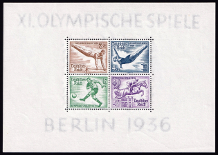 1936 Third Reich, Germany, Souvenir Sheet (Mi. Bl. 5 X, CV $170, MNH)