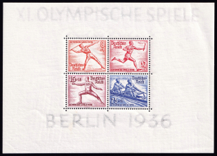 1936 Third Reich, Germany, Souvenir Sheet (Mi. Bl. 6, CV $170, MNH)