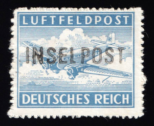 1944 Island Rhodes, Military Mail INSELPOST, Germany (Mi. 8 B I, CV $520, MNH)