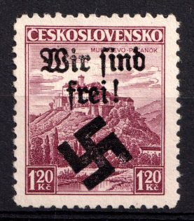 1939 1.2k Moravia-Ostrava, Bohemia and Moravia, Germany Local Issue (Mi. 10, Type II, CV $90, MNH)