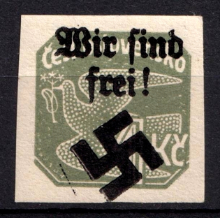 1939 1k Moravia-Ostrava, Bohemia and Moravia, Germany Local Issue (Mi. 40, Type II, CV $110, MNH)