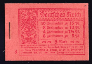 1919 Compete Booklet with stamps of Weimar Republic, Germany, Excellent Condition (Mi. MH 11.1 A, CV $1,040)