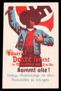 1934 'Farmer's Fair', Swastika, Munich, Third Reich Propaganda, Mini Poster, Nazi Germany (Signed)