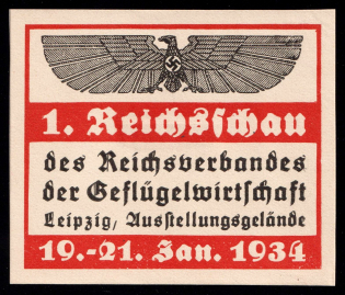 1934 'Association of Poultry Industry of the Reich', Swastika, Leipzig, Exhibition Grounds, Third Reich Propaganda, Cinderella, Nazi Germany