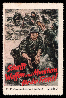'Weapons and Ammunition for the Front', Third Reich Propaganda, Cinderella, Nazi Germany, 'JDEPE' Collective Stamps, Image 7