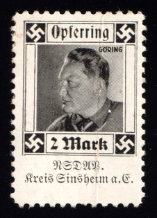 2rm 'Hermann Goering', Donation to the 'NSDAP', Swastika, Third Reich Propaganda, Cinderella, Nazi Germany (MNH)