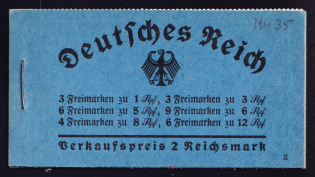 1934 Compete Booklet with stamps of Third Reich, Germany, Excellent Condition (Mi. MH 35, CV $1,040)