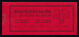 1937 Complete Booklet with stamps of Third Reich, Germany in Excellent Condition (Mi. MH 44, CV $170)