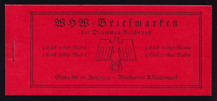 1938 Complete Booklet with stamps of Third Reich, Germany in Excellent Condition (Mi. MH 45, CV $170)