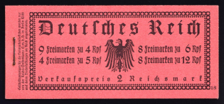 1932 Compete Booklet with stamps of Weimar Republic, Germany, Excellent Condition (Mi. MH 26.1, CV $1,300)