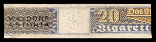 Waldorf-Astoria Cigarette Factory, Swastika, Package Label, Revenue, Tax Stamp, Third Reich, Nazi Germany