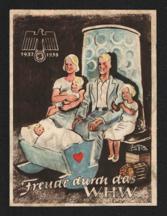 1937-38 'Winter Relief of the German People (WHW)' Issue, Swastika, Third Reich Propaganda, Card, Nazi Germany