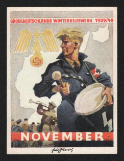 1939-40 'Winter Relief of the German People (WHW)' Issue, Swastika, Third Reich Propaganda, Label, Nazi Germany