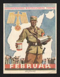 1939-40 'Winter Relief of the German People (WHW)' Issue, Swastika, Third Reich Propaganda, Label, Nazi Germany