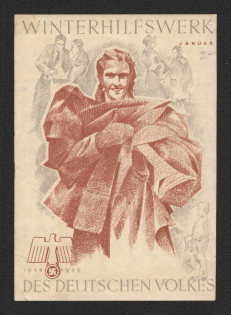 1938-39 'Winter Relief of the German People (WHW)' Issue, Swastika, Third Reich Propaganda, Label, Nazi Germany