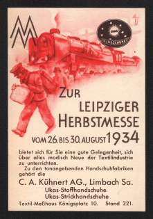 1934 'The Leipzig Autumn Fair', Third Reich Propaganda, Mini Poster, Nazi Germany