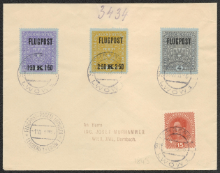 1918 Lviv (Ukraine) - Vienna, Austria, Airmail Cover (Scott C1 - C3)