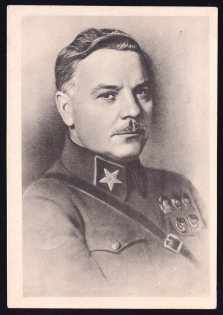 1942 (31 Dec) WWII Russia Field Post Illustrated 'Voroshilov' censored postcard to Leningrad (FPO #1631, Censor #БО1)