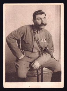 1943 (5 Jul) WWII Russia Field Post Illustrated 'Budenny' censored postcard to Leningrad (FPO #03120, Censor #09820)