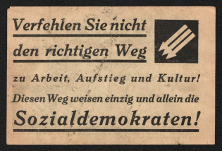 193? 'Don't Miss the Right Way!', The Anti-Fascist Propaganda, 'Iron Front' Leaflet, Austria