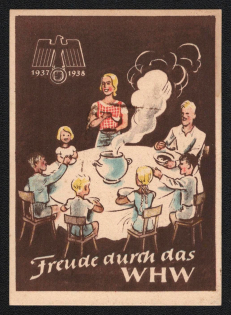 1937-38 'Winter Relief of the German People (WHW)' Issue, Swastika, Third Reich Propaganda, Card, Nazi Germany